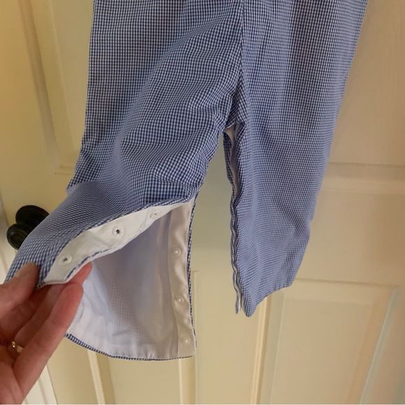 Little Threads Smocked Dino Jumper Overalls with Snap Legs and Gingham Print - Picture 5 of 5